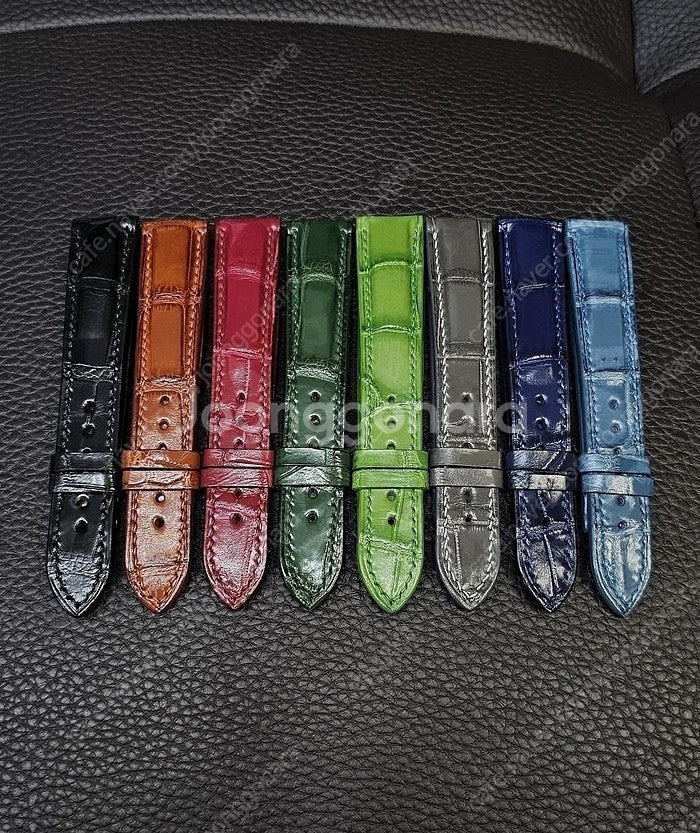 더블사이드 악어스트랩 블랙,브라운,레드,그린,그레이,블...--0
