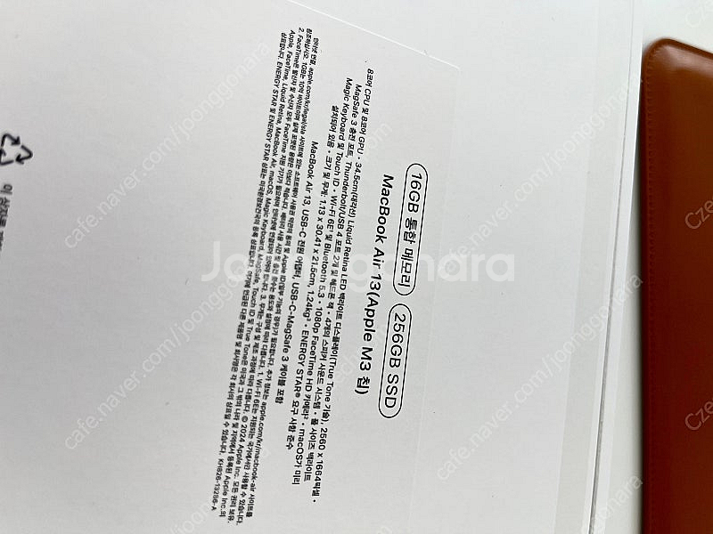 [풀박스/상태최상] 맥북에어 M3 (16GB/256SS--2