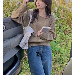 핫핑 꽈배기 니트 (빅사이즈)