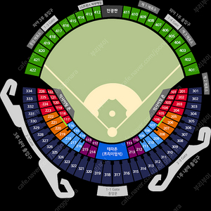 4/17(목) LG vs 삼성 3루 네이비 331블럭 통로 앞뒤 2연석씩 총 4연석