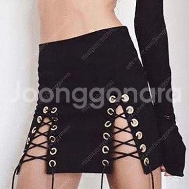 아일렛 화이트 데님 미니스커트 M--0