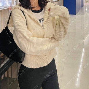 미미워 슈퍼 파인 울 집업 아이보리