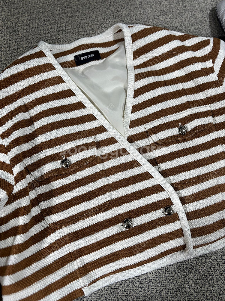 23 시스템 스트라이프 더블 크롭 재킷--1