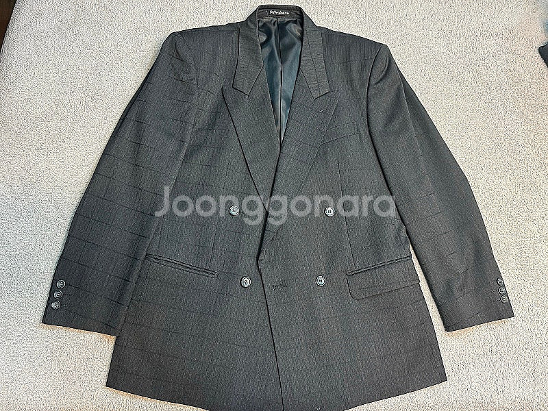 100/38R YSL 생로랑 더블버튼 그레이 자켓 / ...--0
