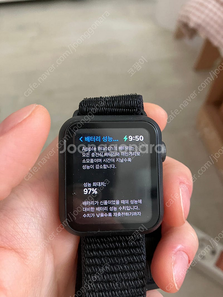 애플워치3 38mm 스페이스그레이 풀박--3