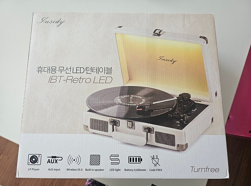 휴대용 무선 블루투스 LP LED 턴터이블 플레이어 스피커 완전 새상품 저렴히 강추 이미지