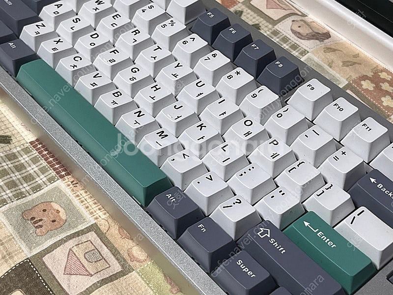 프리플로우 MCHOSE GX87 풀알루 키보드 실버그린...--1