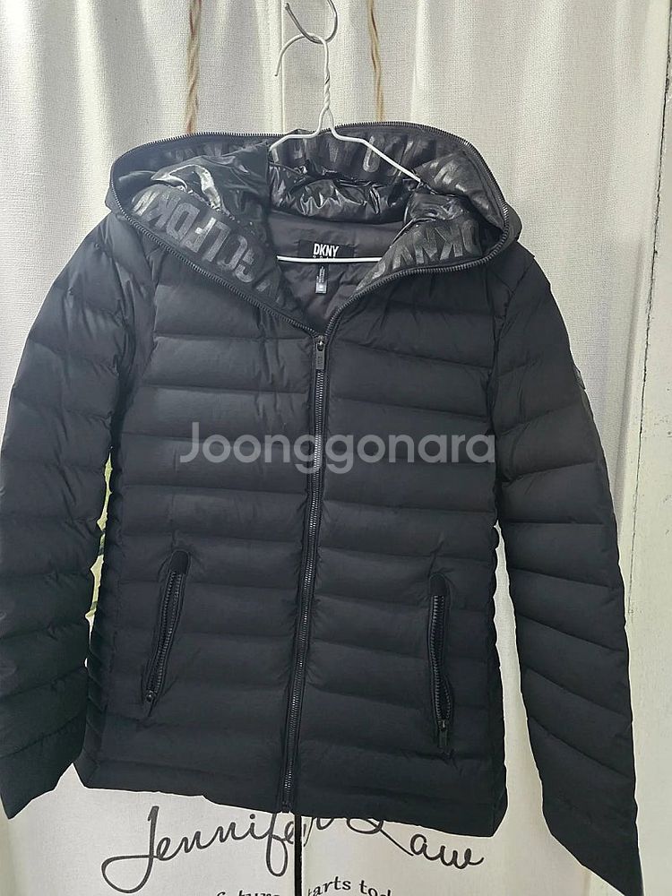 dkny 블랙 후드 구스 경량패딩95--1