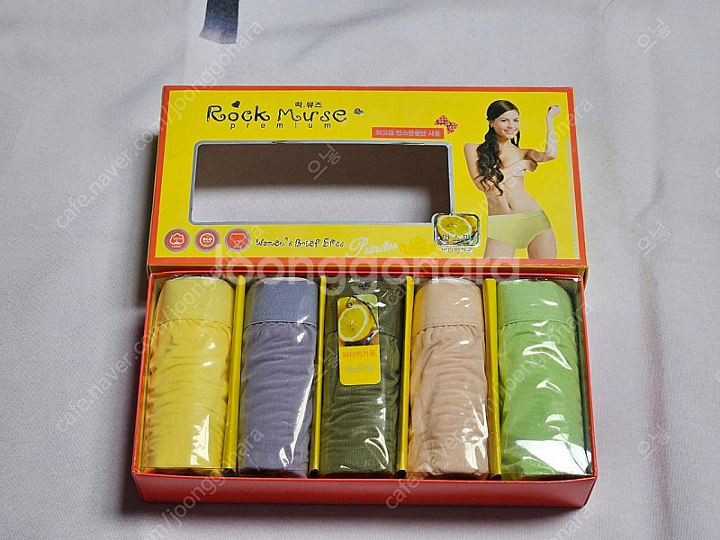새상품 여성속옷 록뮤즈 면스판 팬티세트 90사이즈--1