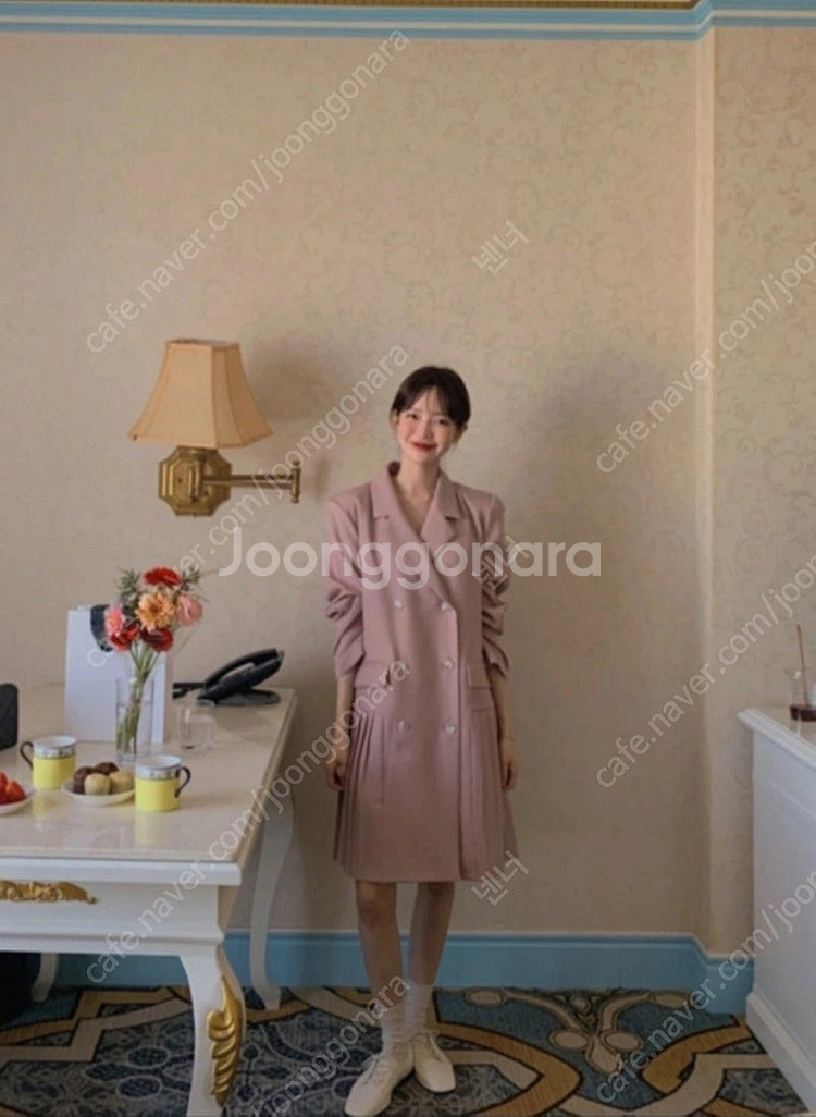 인디핑크 플리츠 원피스 자켓 새상품--0