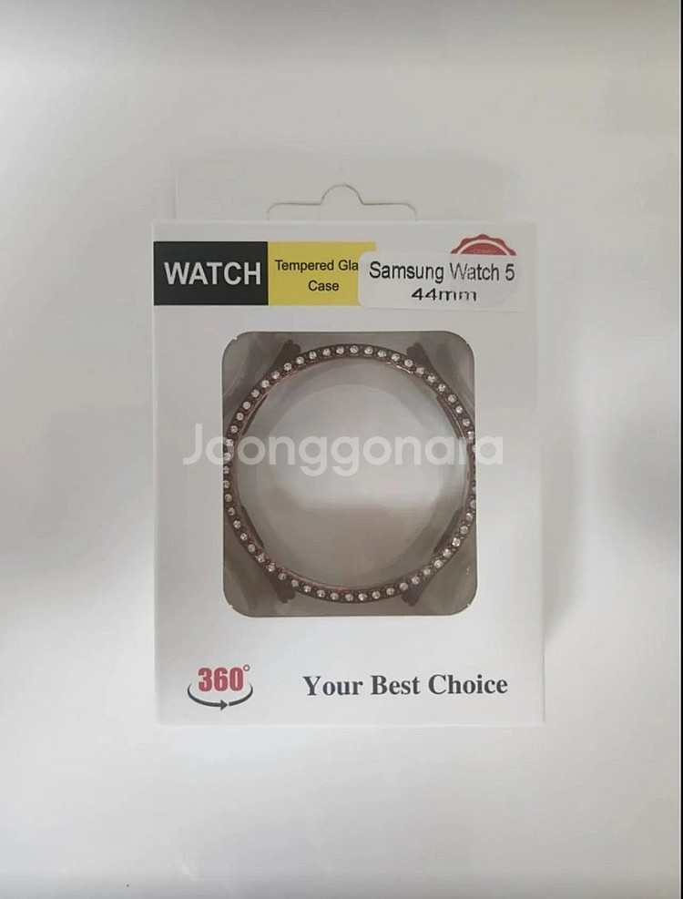 새제품/갤럭시워치5 44mm 풀커버큐빅케이스(로즈골드)...--0