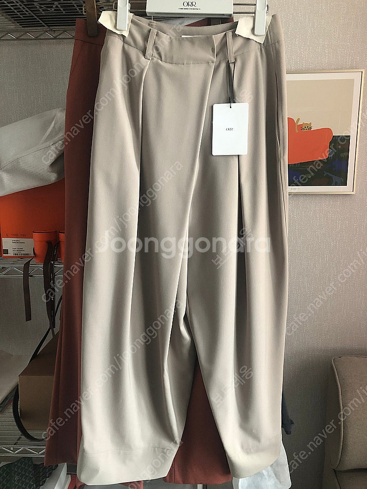 오르orr 썸머 폴리랩 팬츠 쇼츠S 카키 새상품 와이드...--1