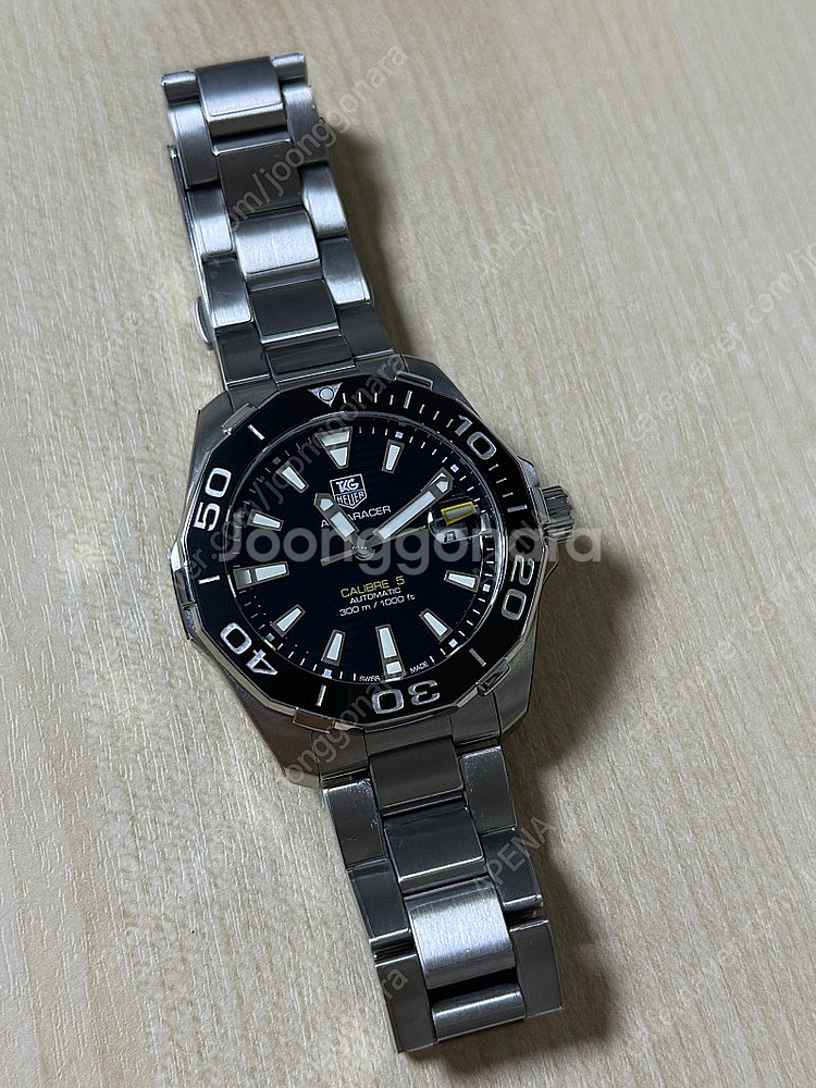 태그호이어 아쿠아레이서300 41mm 오토매틱 검판--0