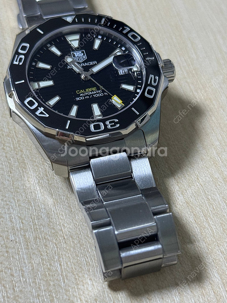 태그호이어 아쿠아레이서300 41mm 오토매틱 검판--1