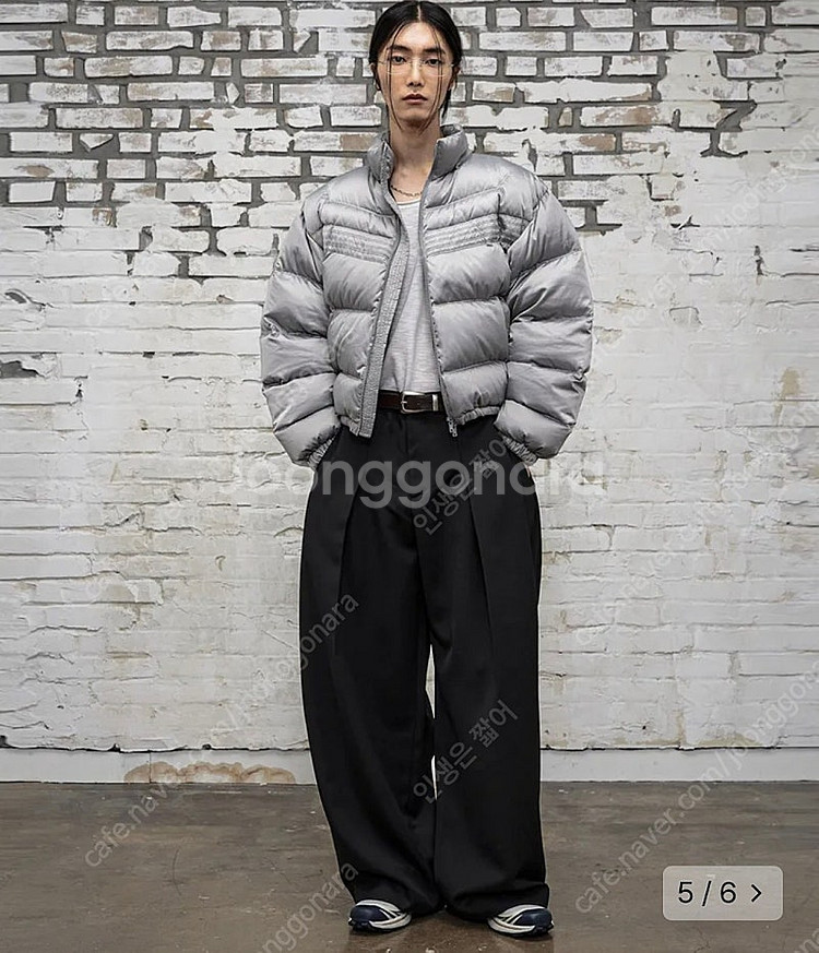 엘무드 켄달 크롭 다운 푸퍼 실버그레이 패딩 44--2