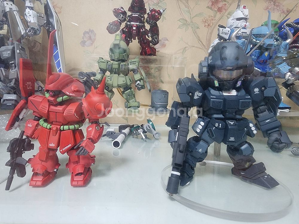 FSS 레드미라지 1/100, 건담 SD 레진 도색 완...--5