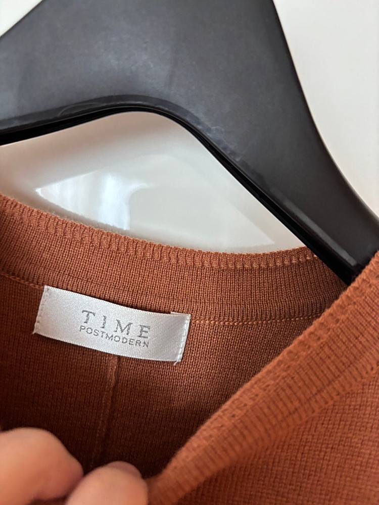 타임 언발란스 니트 프릴 원피스 롱원피스 올드머니룩 맘룩 등원룩 한섬 TIME--2