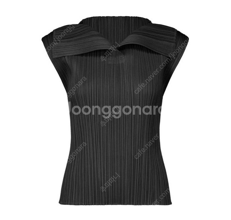 플리츠플리즈 카라 탑 블랙 5사이즈--0