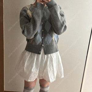 언더비 메이비 아가일 가디건 올드머니룩 드뮤어룩 출근룩 오피스코어