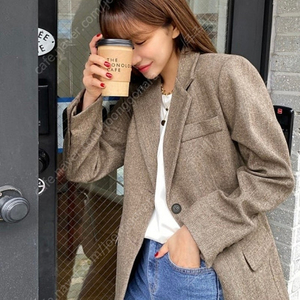 임블리 헤링본 브라운 자켓