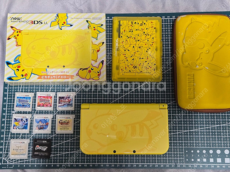new 닌텐도 3DS LL 피카츄 옐로 + 구성품 일체--6