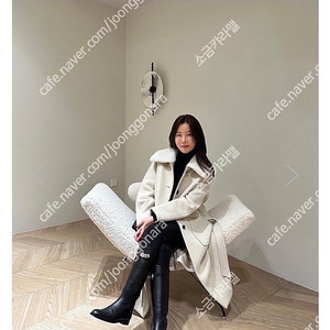 새상품 한스스타일 무스탕 카라 알파카 코트