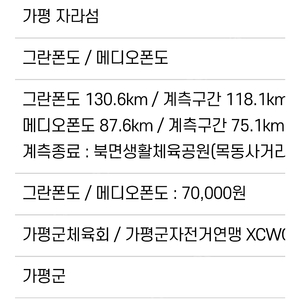 가평 그란폰도 메디오폰도 양도