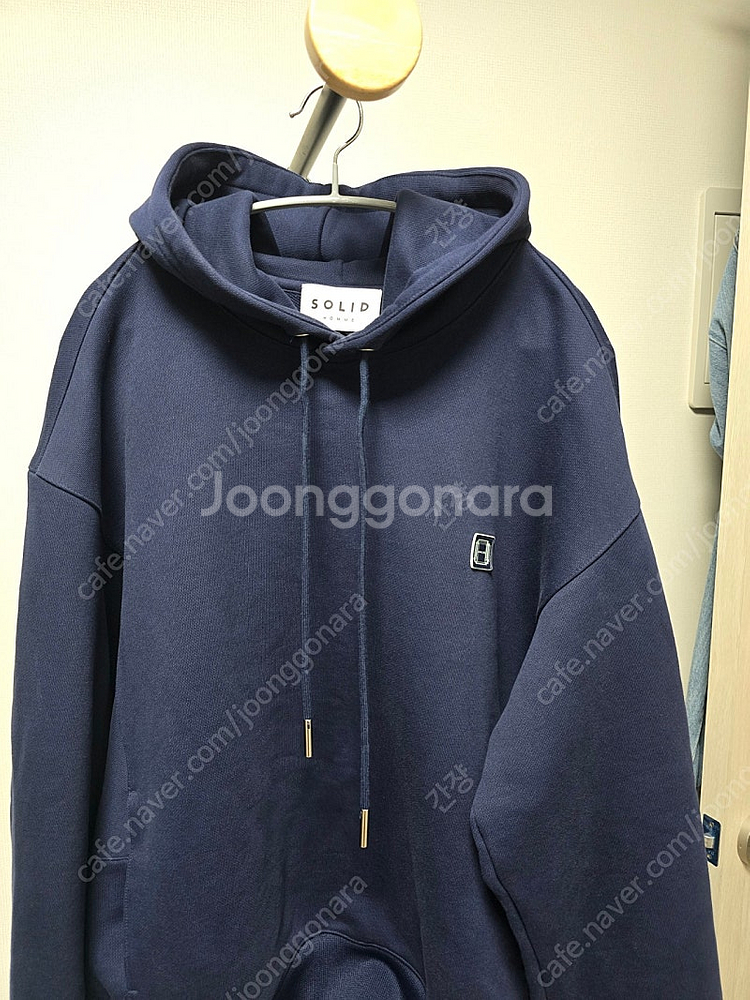 솔리드옴므 / 22SS 네이비 백로고 후드/ 48--2