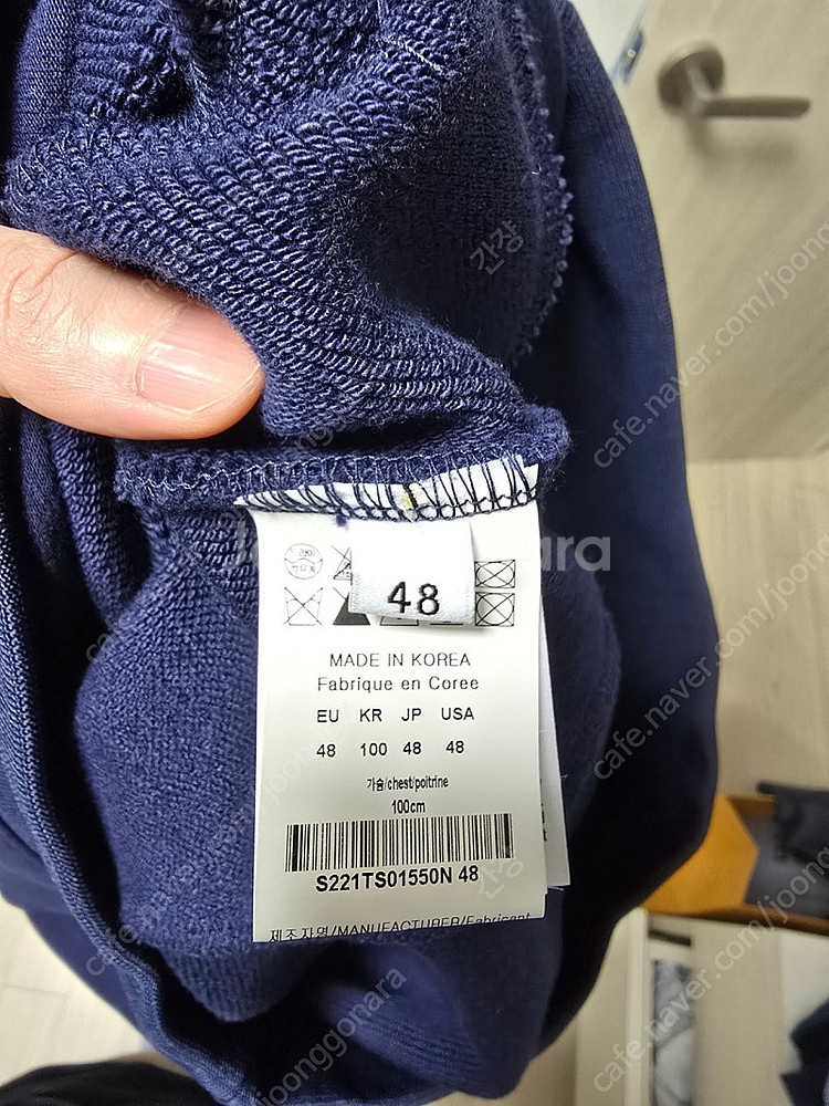 솔리드옴므 / 22SS 네이비 백로고 후드/ 48--3