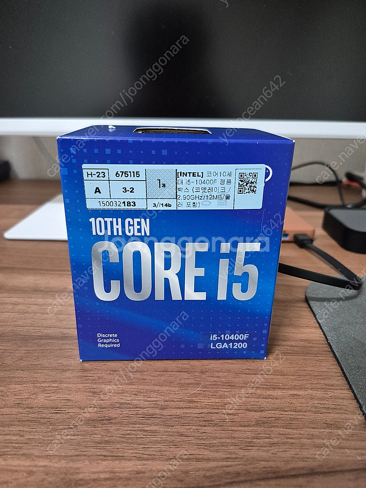 인텔 i5-10400F CPU 미개봉품 판매합니다.--0