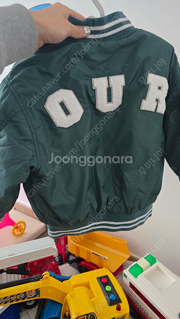 아워 OUR 야구점퍼 그린 M사이즈--2