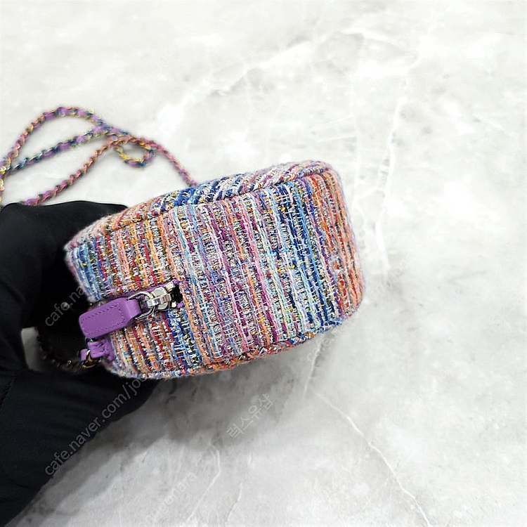 [럭스유] 샤넬 CC 로고 트위드 멀티컬러 라운드 동그리 체인백--3