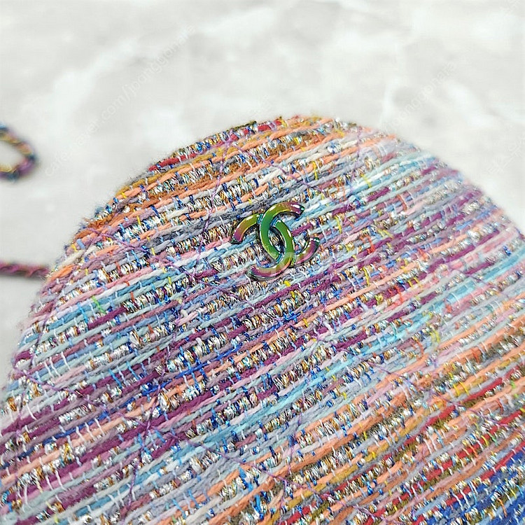 [럭스유] 샤넬 CC 로고 트위드 멀티컬러 라운드 동그리 체인백--4