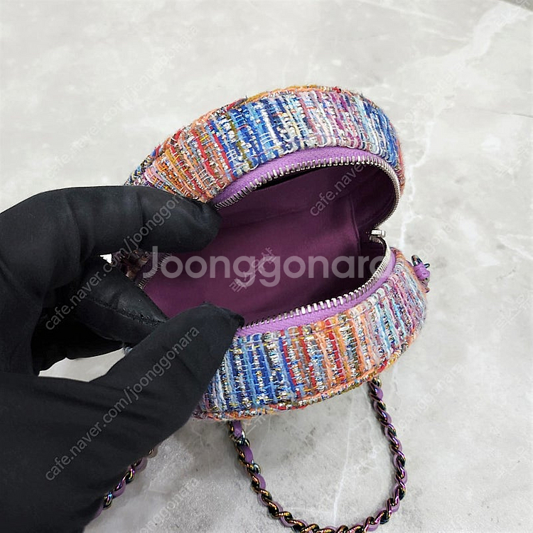 [럭스유] 샤넬 CC 로고 트위드 멀티컬러 라운드 동그리 체인백--5