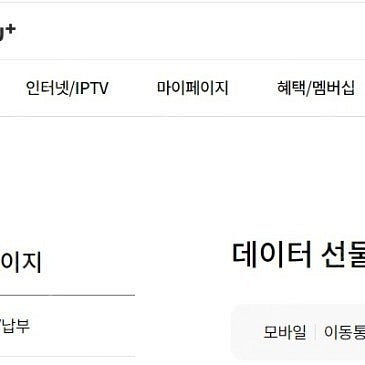lgu+ 데이터 판매합니다​ 2기가 ​lg--0