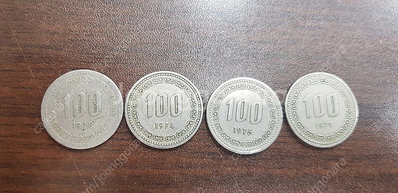 100원 동전- 1970년, 1974년, 1975년, ...--0