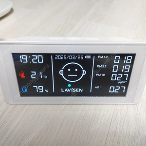 라비센 공기 측정기 (미세먼지, 온도, 습도, 시간, 날짜)
