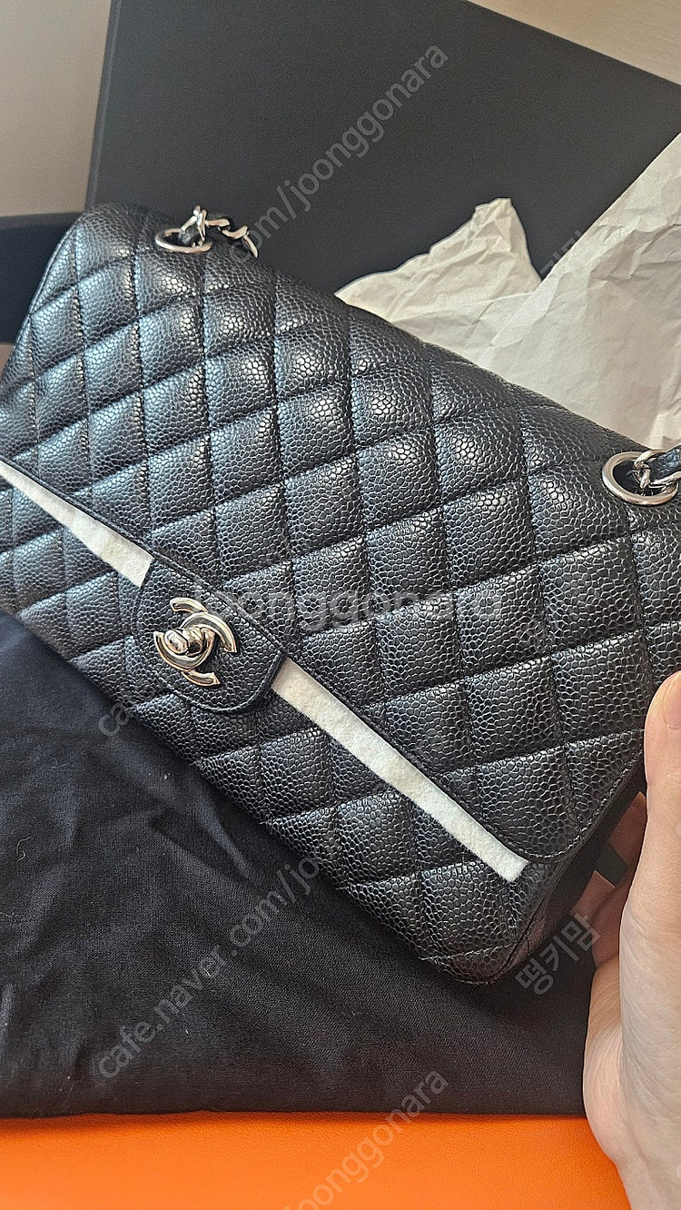(정품)샤넬클래식미듐 은장--0