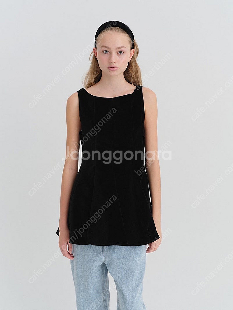 리본빛 원피스 Velvet Flare Mini Dres...--0