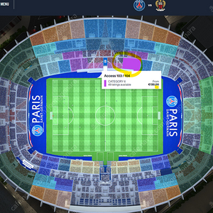 4/25(현지시간) 리그앙1 PSG 파리 생제르망(이강인) vs 니스 티켓 2연석(104블럭 3열 통로) 양도합니다.
