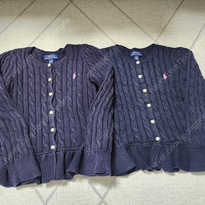 쌍둥이여아 120사이즈 폴로가디건 일괄