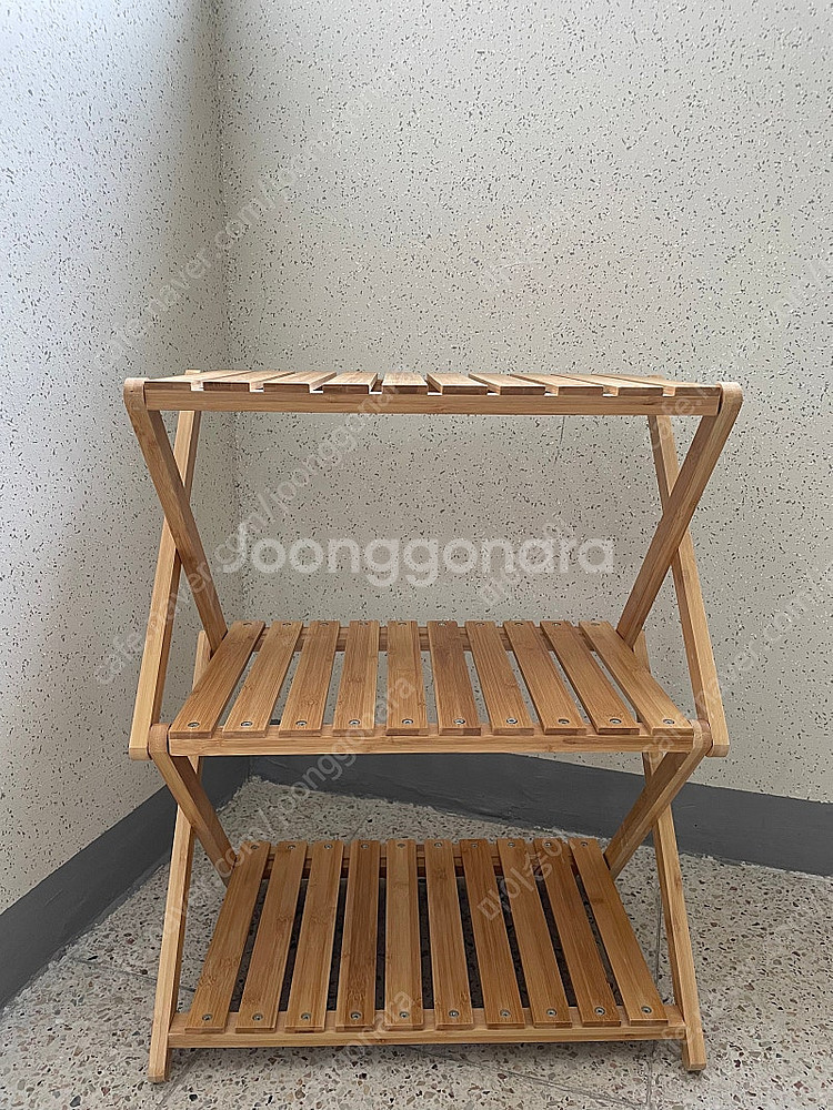 경기 용인) 캠핑용 우드쉘프 3단선반 + 이케아 원형선...--1