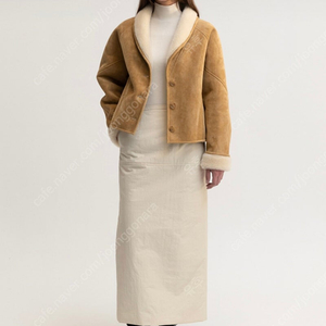 LE(르)_무스탕_signature shearling jacket_베이지_택포 6만원 팝니다!!