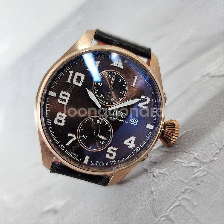 IWC 빅파일럿 모노푸셔 앙트완드 에디션 가죽 시계--6