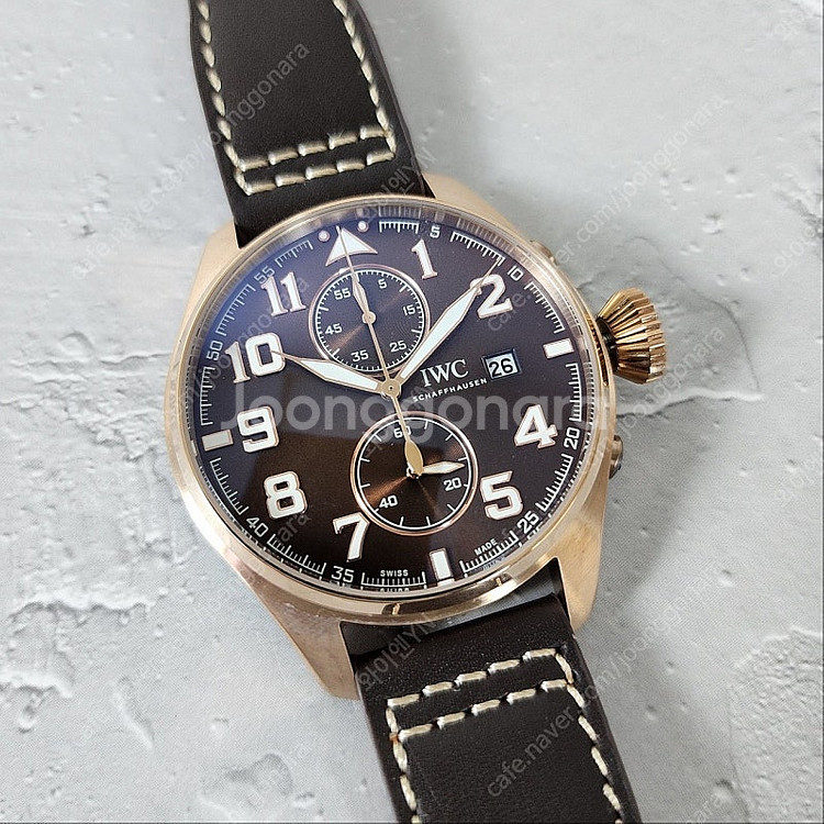 IWC 빅파일럿 모노푸셔 앙트완드 에디션 가죽 시계--7