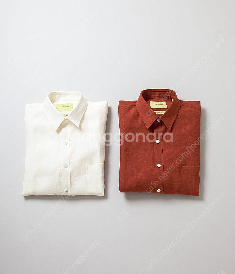 De Bonne Facture 린넨 셔츠 벽돌색 SIZ...--1
