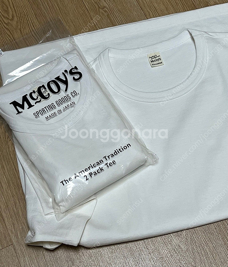 [XXL] 리얼맥코이 25SS 2팩 반팔티 화이트 새제...--6