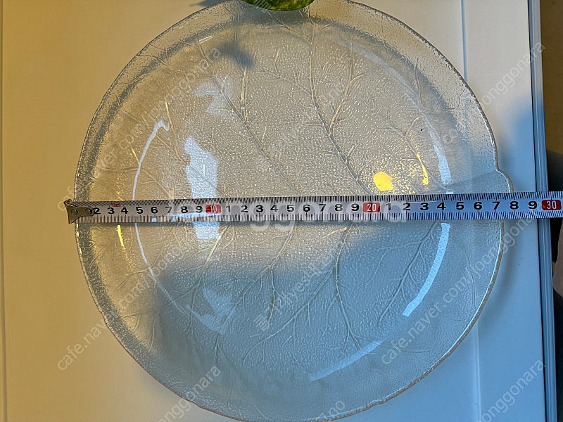 투명유리 나뭇잎접시 28cm 새제품 원 음식 올리면 넘...--3