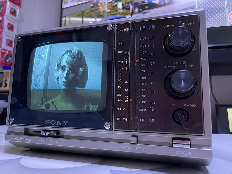 [옛날티비]1980‘S~SONY(소니)5인치 미니 빈티지 브라운관티비///흑백tv///레트로티비 판매합니다.--1