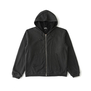좌쓰 Stussy Waffle Lined Zip Hoodie 스투시 와플 라인드 집 후드 티셔츠 / 블랙
